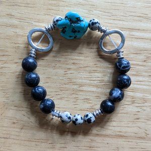 Handmade Semi-Precious Stone Beaded Stretch Bracelet (19/24)